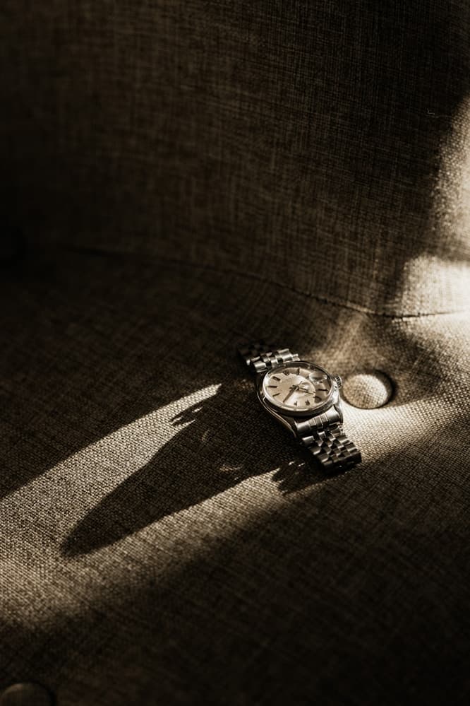 A watch on a couch