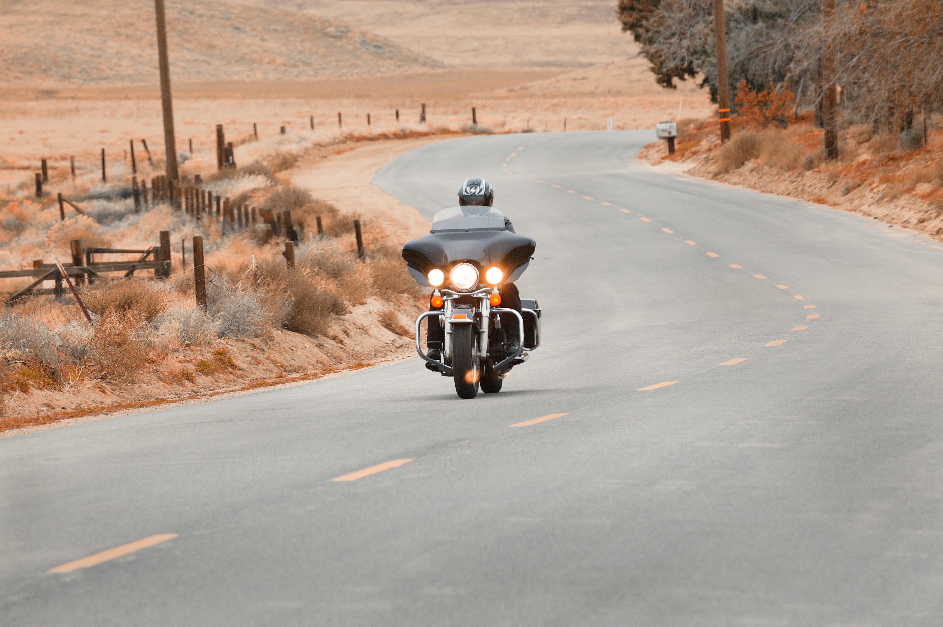 Motorcycle on scenic road