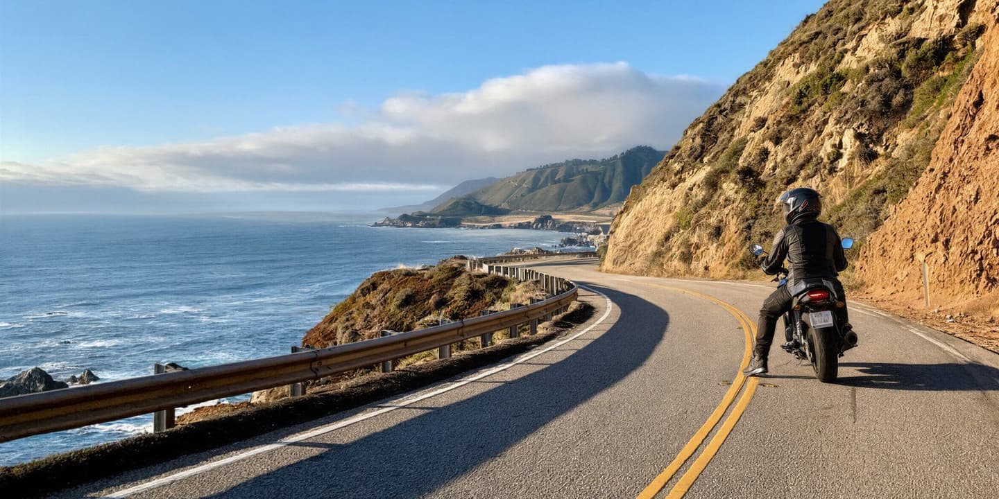 Motorcycle rider riding an insured motorcycle in California